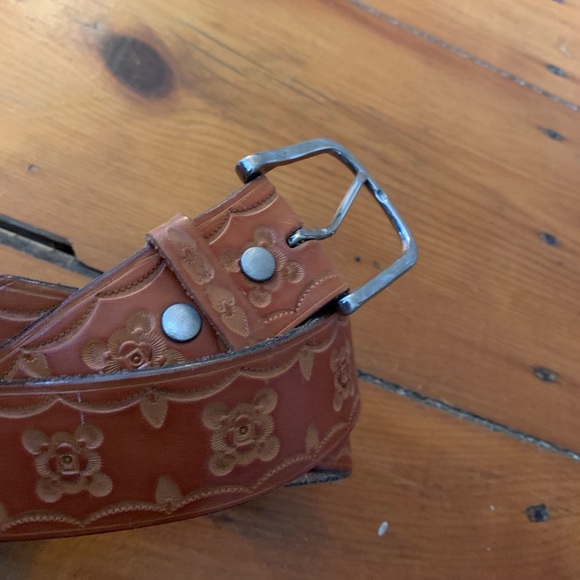 Vintage Other - Vintage Tooled Leather Belt - vintage western